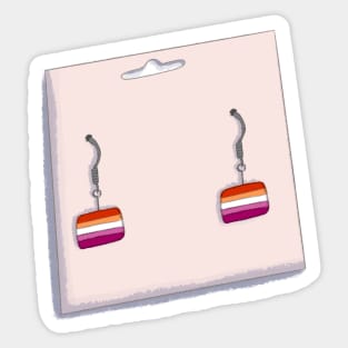 Lesbian earrings Sticker